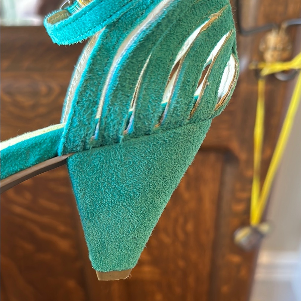 Seychelles Teal Blue Open-Toe Ankle-Strap Heels - Picture 5 of 5